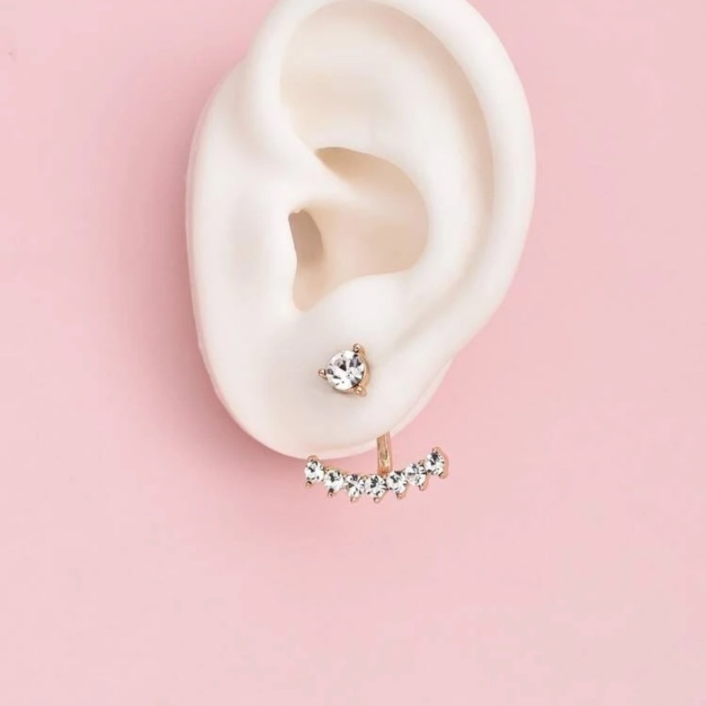 💥Sale💥4 for 20 Rhinestone Decor Earring Jackets - Picture 4 of 4